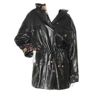 Vintage 1990 Chanel FW Anorak Leather Coat